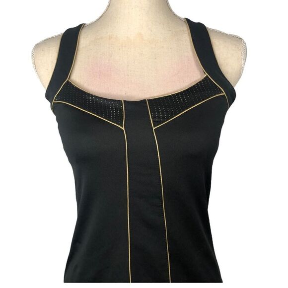 Tail Activewear Racerback Tank Black/Gold Piping/ Bra  Size Small New With Tag - Picture 4 of 12
